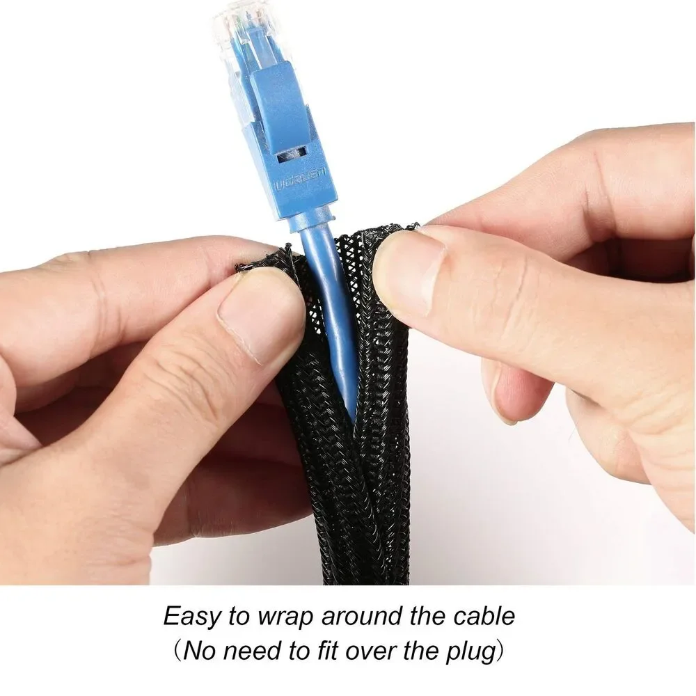 - 1/4 Inch Braided Cable Management Sleeve - Wire Loom For
